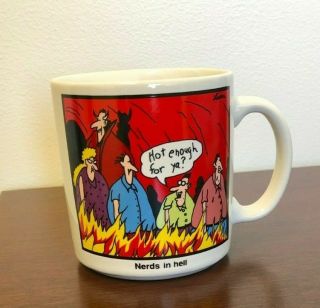 Gary Larson Far Side Coffee Mug Nerds In Hell Comic 1987