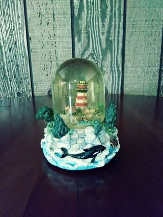 Musical Lighthouse Snow Globe Dolphins Sea Turtles Twinkle Twinkle Little Star