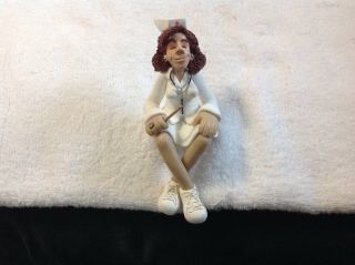 D.  Manning Female Nurse Shelf Sitter Limited Edition Figurine 4.  5 " T On Shelf