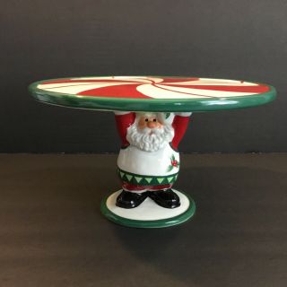 Fitz & Floyd Santa’s Kitchen Cookie Cake Canapé Pedestal Stand