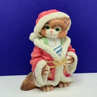 Calico Kitten Cat Enesco Figurine Hillman Christmas Jolly Old St Nicholas Santa