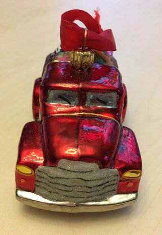 Christopher Radko Red Pick - up Truck with Presents Christmas Ornament 2