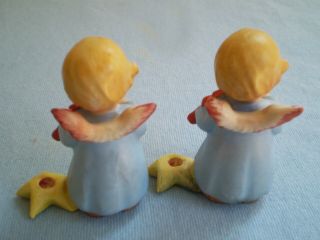 2 Vintage HUMMEL Germany ANGELS Playing Violins w.  STAR Candle Holders CHRISTMAS 3