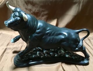 Vintage Ceramic Large Bull Figurine Atlantic Mold Co