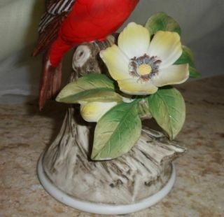 Ceramic Vermilion Flycatcher Figurine Red Bird Andrea Of Sadek Japan 8627 Signed 3