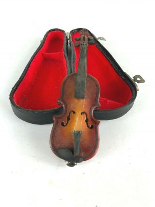 Vintage Salesman Sample Mini Violin With Case 5 " Long