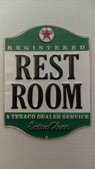 Vintage Metal Texico Rest Room Sign,  8 " X 6 "