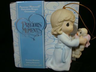 Z Precious Moments - Girl W/homemade Sock Monkey - A Gift Made With Love