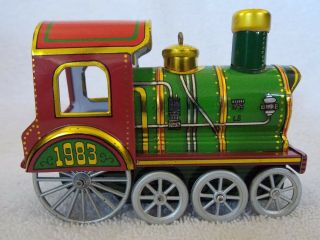 1983 Hallmark Tin Train Engine Christmas Ornament