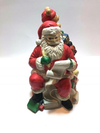 Musical Santa Ceramic " Santa Clause Is Coming To Town " Christmas