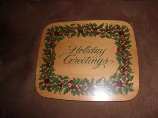 Longaberger Card Keeper Basket Woodcrafts Lid - Holiday Greetings