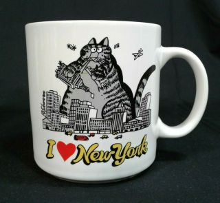 Vintage 1989 B.  Kliban Cat Coffee Mug/cup - I Love York