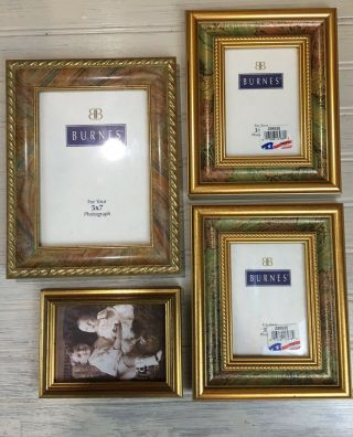Burnes Of Boston (set Of 4) Picture Frames,  5 X 7 And 3.  5 X 5,