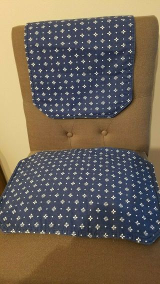 Longaberger Fabric Reversible Placemats Set Of 2 Classic Blue Euc