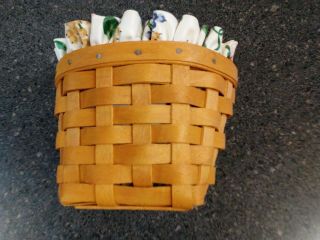 Longaberger Key Basket 5x3 Hangs 1999 With Liner And Protector