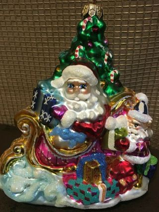 Christopher Radko Santa,  Snowman,  Tree Christmas Glass Ornament Rac - 077