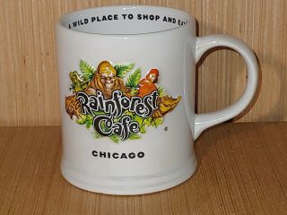 Chicago Rainforest Cafe Mug,  10 Wild Years,  3d Embossed 13 Oz.  Cup