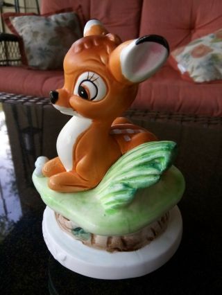 Vintage Schmid Disney Bambi Music Box / Walt Disney World Productions Bambi