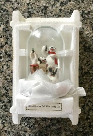 1996 Franklin Coca Cola Polar Bear Glass Dome “a Cool Business”figurine - Box