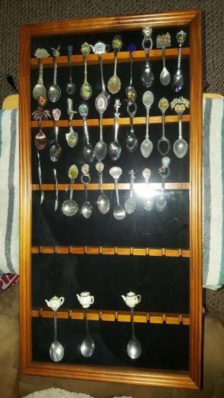 Spoons With Display Case Holder Cabinet,  With Glass Door,