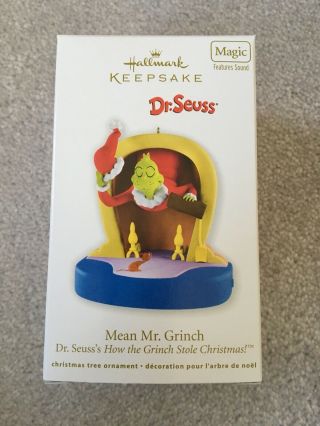 “hallmark” Dr.  Seuss Grinch Ornament - Mean Mr.  Grinch - Magic Sound