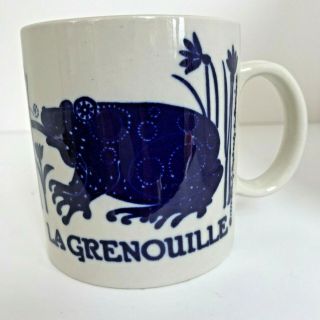 Vintage La Grenouille Coffee Mug Cobalt Blue Frog Taylor Ng 1978 San Francisco