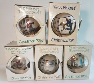 Schmid Norman Rockwell Christmas Ornaments 1991 1987 1986 1984 1981