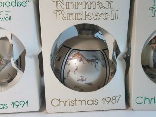 Schmid Norman Rockwell Christmas Ornaments 1991 1987 1986 1984 1981 3