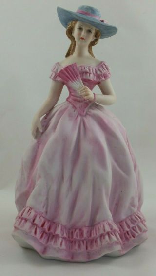 Vintage Pink Ceramic Porcelain Southern Belle Girl Lady Andrea By Sadek 7661