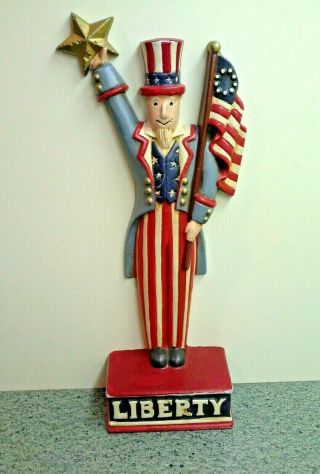 Vintage Patriotic Midwest Of Cannon Falls Uncle Sam Cast Iron Door Stop