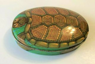 Rare Armstrong & Claydon - Collectible Turtle Tin Trinket Box