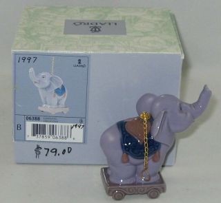 Lladro Elephant Christmas Ornament 6388 " Circus Star " W/orig Box / Retired 1998