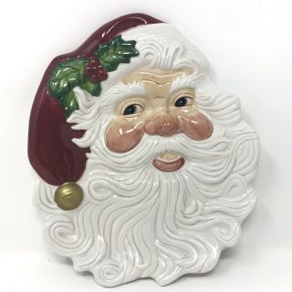 Fitz And Floyd Christmas Santa Plate Wall Hanging Decor Kitchen Serving Dish
