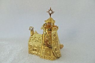 Holiday Lighthouse 2008 Danbury 23KT Gold Electroplate Ornament 2