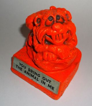 Rare Vintage Paula Figurine You Bring Out The Animal In Me Orange 1976 W - 473 2