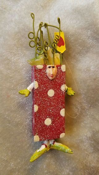 Krinkles Patience Brewster Red Tree Gift Bag Lady Ornament Dept 56