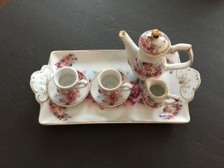 Miniature Tea Set,  Royal Elfreda Fine Porcelain,  Beautifully Designed W/ Cherubs