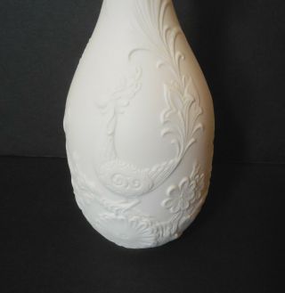 Kaiser Germany Bisque Vase Floral Peacock 470 8 