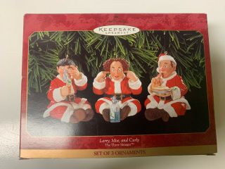 Hallmark Keepsake Ornament The Three Stooges Larry Moe Curly Santa Suits