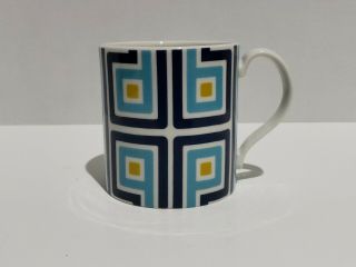 Jonathan Adler Blue Geometric Coffee Mug