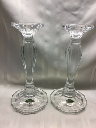 Shannon 24 Lead Crystal Candlesticks - Set Of 2 - 10 1/2 " - Designs Of Ireland