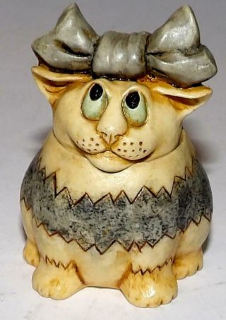 Harmony Kingdom Cat Figurine Maya Trinket Box Pot Bellys 2001