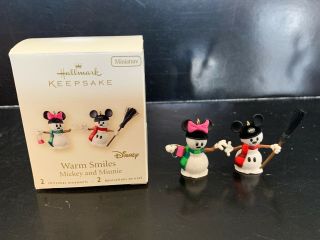 Hallmark Keepsake Ornament Miniature Warm Smiles Mickey & Minnie Mouse 2007