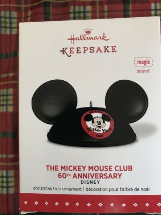 Hallmark Keepsake Ornament 2015 The Mickey Mouse Club 60th Anniversary Ears Nib
