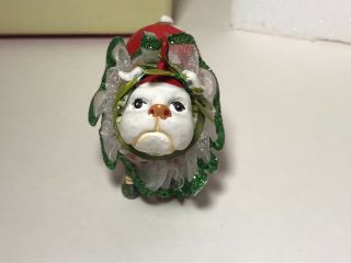 Dept 56 Patience Brewster Christmas Krinkles Merry Bulldog Mini Dog Ornament
