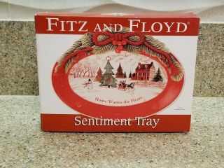Fitz And Floyd Home Warms The Heart Sentiment Tray Christmas Platter