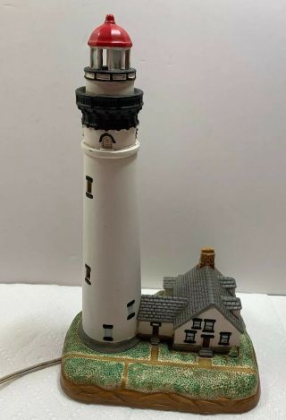 Lighthouse Lamp Geo Z Lefton Presque Isle Figurine Collectible 11 3/4 " Tall