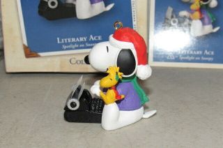 2002 Hallmark Ornament Peanuts Literary Ace Spotlight on Snoopy 5 Typewriter 2