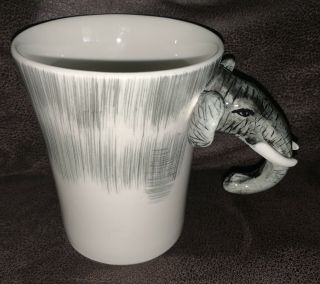 Pier One Imports Elephant Head Handle 3d Mug 16 Oz.  Hand Painted Coffee Cup/mug