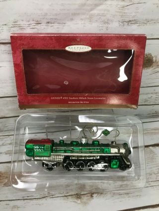 Hallmark Xmas Ornament Lionel 4501 Southern Mikado Steam Locomotive Glass Blown